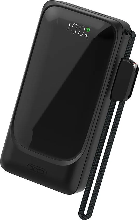 XO PR282, Powerbank, 10000MAh, 22.5W, οθόνη LED, με καλώδιο Type-C, μαύρο — εικόνα 3