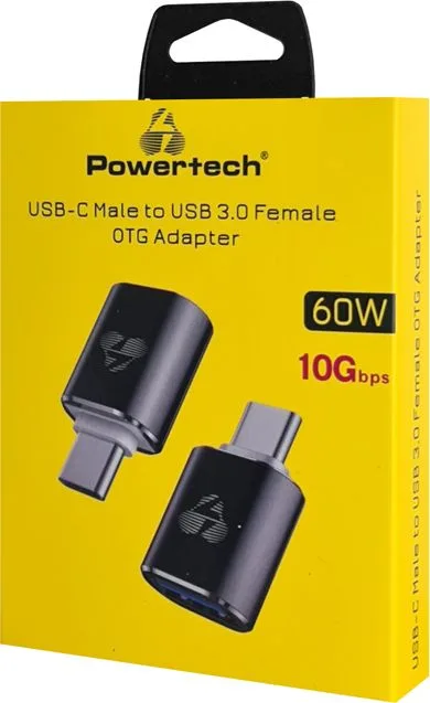 POWERTECH αντάπτορας USB-C σε USB 3.0 PTR-0148, 10 Gbps, 60W, γκρι — εικόνα 2