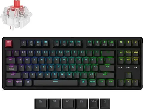 Keychron C3 Pro (C3PX-H1) QMK/VIA Mechanical Red Switch - 8K Polling Rate Hot Swap. 80% US RGB