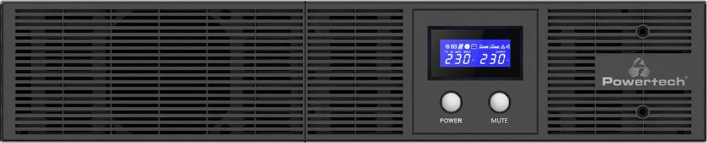 POWERTECH UPS Line Interactive PT-1408 για rack 2U, με οθόνη, 2200VA/1540W, 4x AC output — εικόνα 3