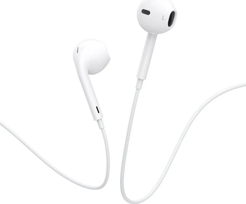 CELEBRAT earphones με μικρόφωνο E500, USB-C σύνδεση, Φ14mm, 1.2m, λευκά — εικόνα 3