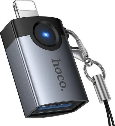 HOCO UA46 Victory αντάπτορας, Lightning ΣΕ USB, γκρι