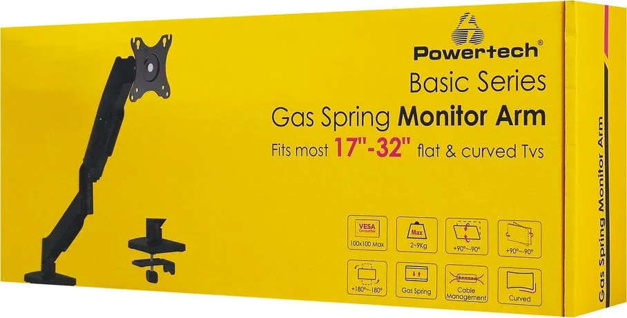 POWERTECH βάση γραφείου οθόνης PT-1424, 17-32", έως 9kg — εικόνα 8