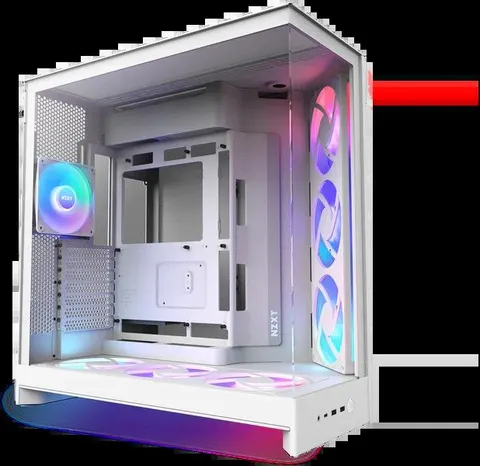 NZXT H9 Flow RGB+ (2025) Dual-Chamber Mid-Tower & Control Hub - All White