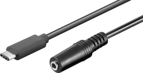 POWERTECH καλώδιο USB-C σε 3.5mm CAB-UC059 αρσενικό σε θηλυκό, 1m, μαύρο