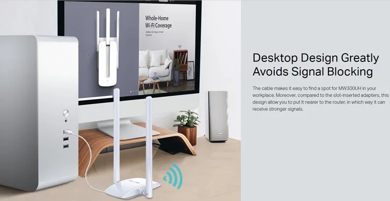 MERCUSYS ασύρματος USB αντάπτορας δικτύου MW300UH, 300Mbps, Ver. 1 — εικόνα 5