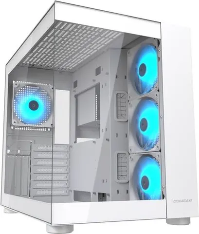 Cougar FV150 RGB Mid Tower Κουτί Υπολογιστή με Tempered Glass και 4x120mm ARGB Fans Λευκό