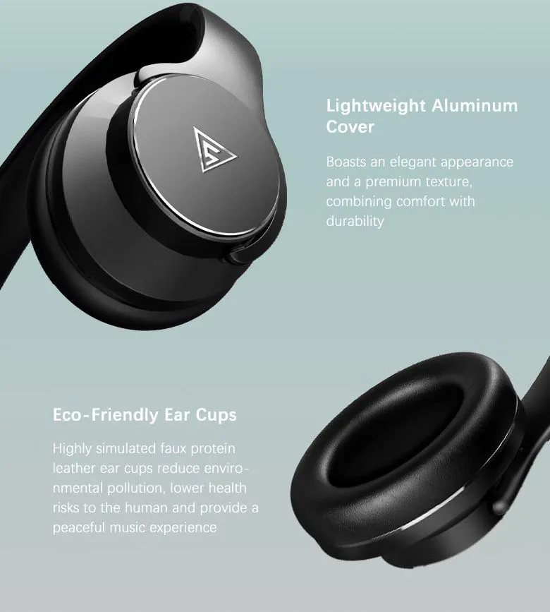 DOQAUS headphones DESIGN 1, ασύρματα & ενσύρματα, Φ40mm, 600mAh, μαύρα — εικόνα 7