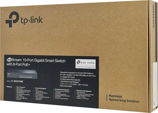 TP-LINK JetStream switch TL-SG2210MP, 10-Port Gigabit, 8x PoE+, Ver. 4.0 — εικόνα 4