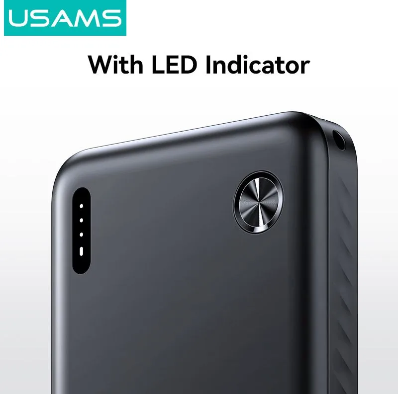 USAMS power bank CD253, 2x θύρες εξόδου, 10000mAh, 10W, λευκό — εικόνα 4