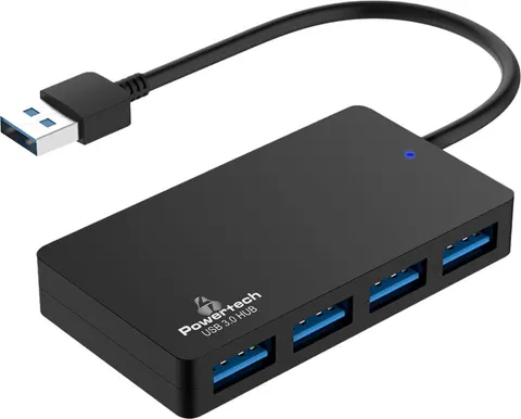 POWERTECH USB hub PT-1145, 4x θυρών, 5Gbps, USB σύνδεση, μαύρο