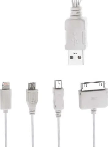 POWERTECH καλώδιο USB 4 in 1 PT-214, 1m, λευκό