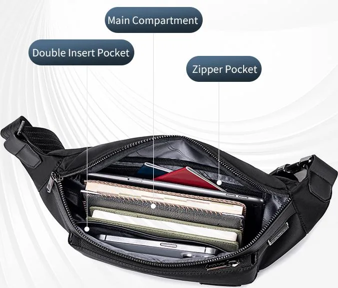 ARCTIC HUNTER τσάντα Crossbody XB00837, 3.5L, μαύρη — εικόνα 3