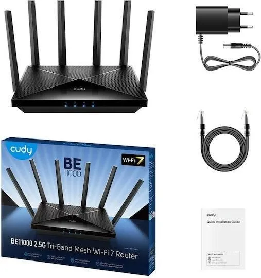 Cudy BE11000, 2.5G, Mesh WiFi 7 Router, TRI-Band — εικόνα 3