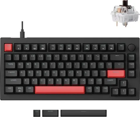 Lemokey X4 QMK (X4-A3) Wired Mechanical Keyboard 75% Brown Switch US Layout