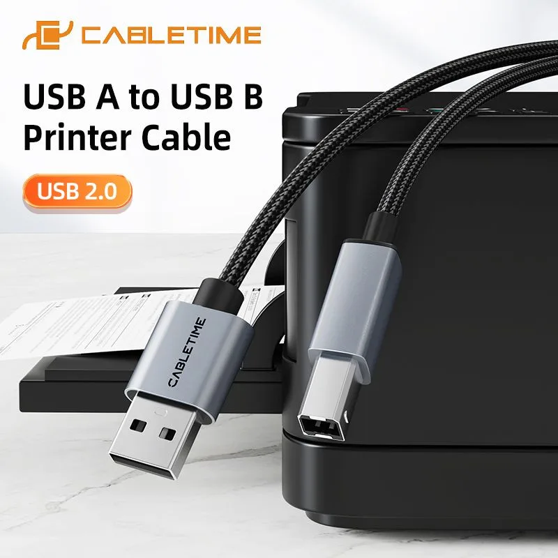 CABLETIME καλώδιο USB σε USB Type B CT-AMBM1, 480Mbps, 3m, μαύρο — εικόνα 4