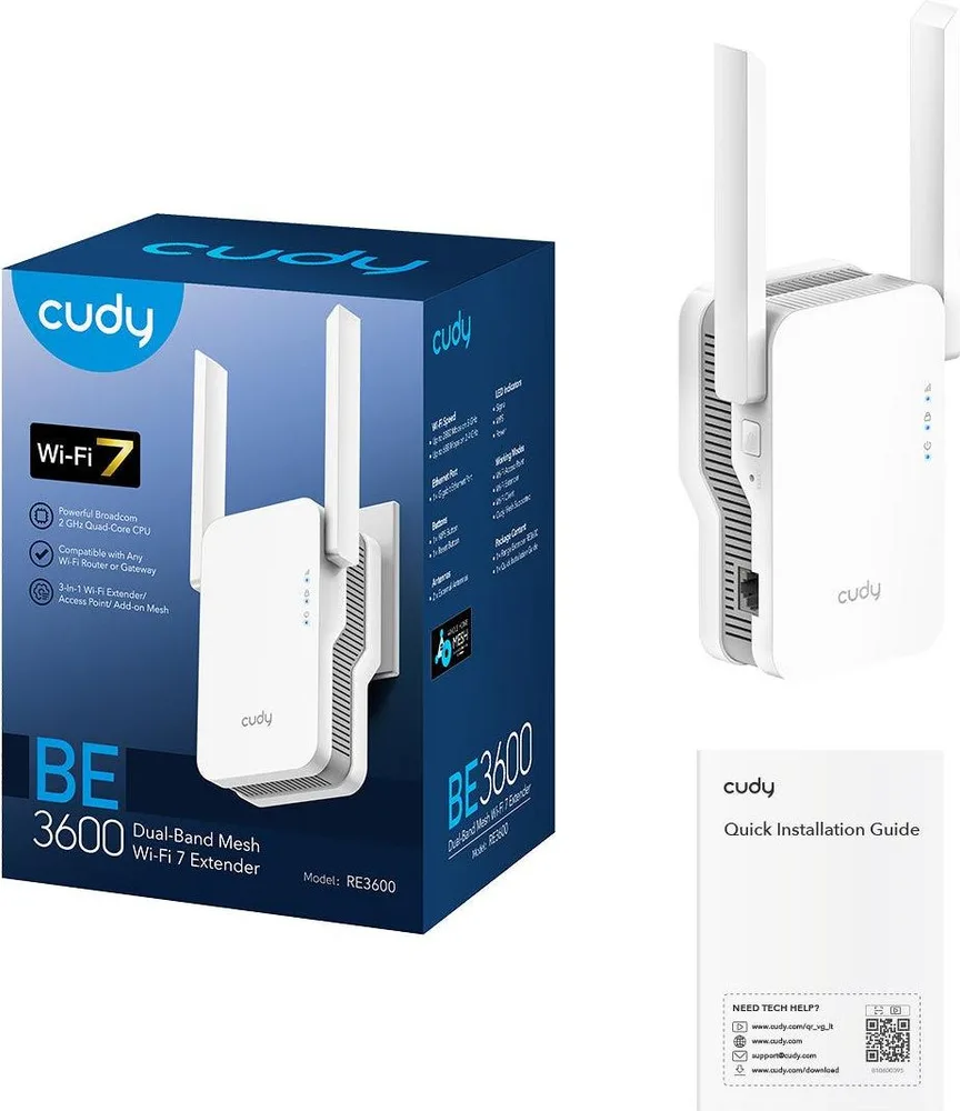 Cudy RE3600, AX3000, Dual Band Wi-Fi 7, Mesh Repeater — εικόνα 4