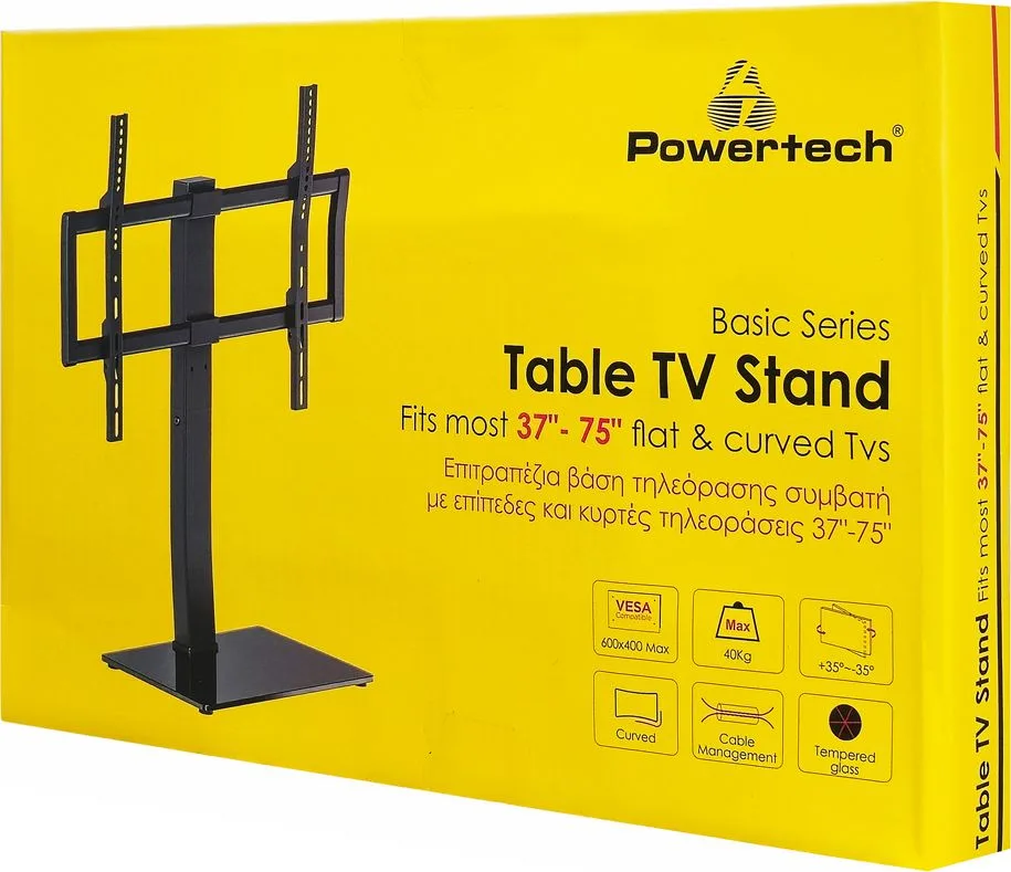 POWERTECH επιτραπέζια βάση τηλεόρασης PT-1565, 37-75", έως 40kg — εικόνα 8