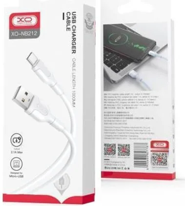 XO NB212 καλώδιο φόρτισης Type-C λευκό — εικόνα 2
