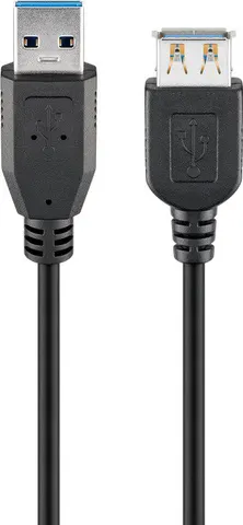 GOOBAY καλώδιο USB 3.0 σε USB (F) 93999, copper, 3m, μαύρο