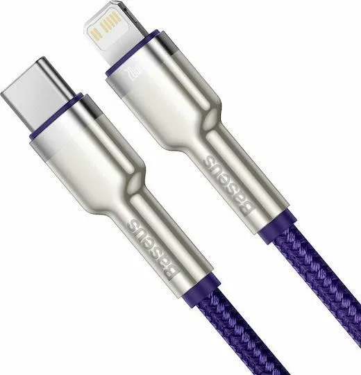 BASEUS Cafule καλώδιο φόρτισης, Type-C ΣΕ Lightning, 20W, 1M, μωβ — εικόνα 2
