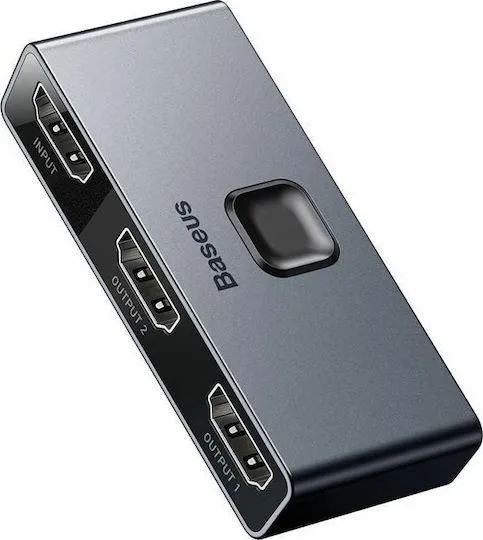 BASEUS Matrix, ΔΙΑΚΟΠΤΗΣ HDMI Switch 2 ΣΕ 1, 1 ΣΕ 2, γκρι — εικόνα 2