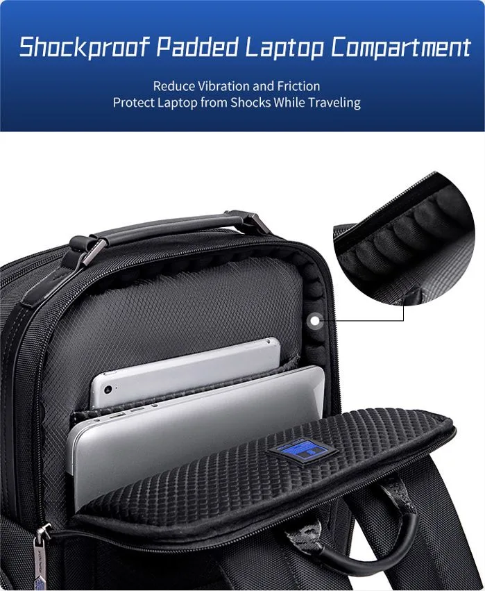 ARCTIC HUNTER τσάντα πλάτης B00492-1 με θήκη laptop 15.6", 22L, μαύρη — εικόνα 5
