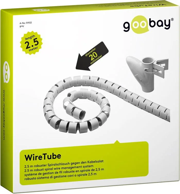 GOOBAY δεματικό καλωδίων 51922, πλαστικό, Φ20mm, 2.5m, γκρι — εικόνα 3