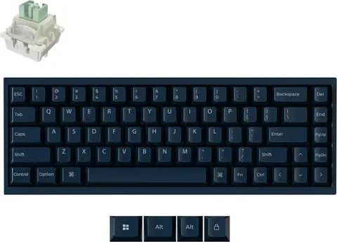 Keychron Q16 HE (Q16HW-J1) QMK Ceramic Custom Hall Effect Keyboard RGB Lime Switch 65% US Blue
