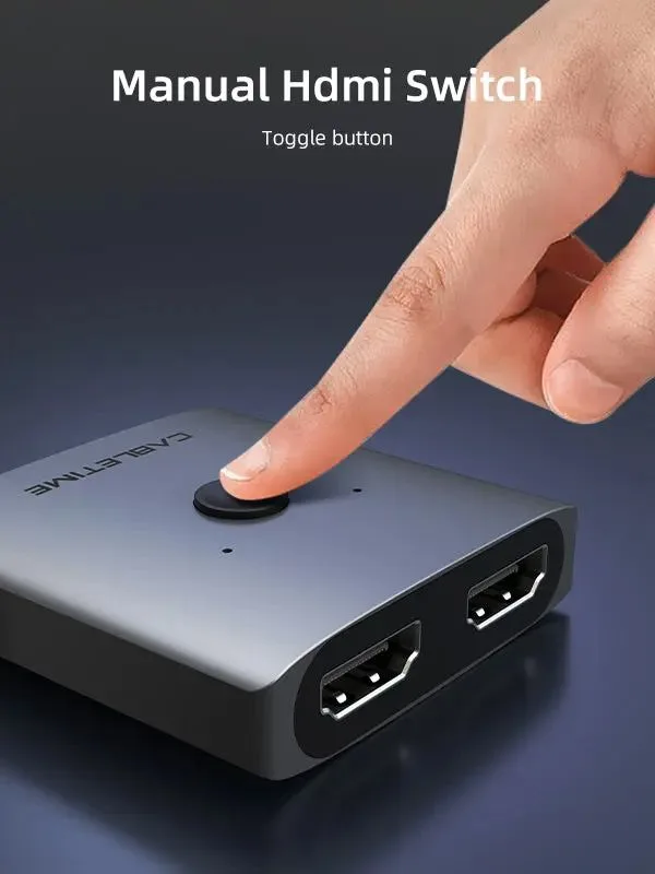 CABLETIME HDMI switch CT-HS4K-2G, 2 σε 1, 4K/60Hz, bidirectional, γκρι — εικόνα 2