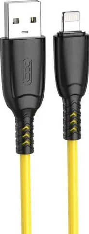 XO NB245 καλώδιο φόρτισης ΣΙΛΙΚΟΝΗΣ Suluo Series Lightning, 1M, ΚΙΤΡΙΝΟ