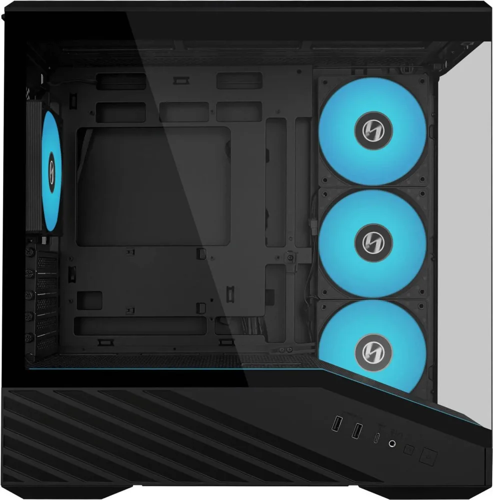 LIAN LI Vector V100 Mini Black - 4 x 120mm ARGB - Mini/Micro ATX - LED RGB Strip - Tempered Glass — εικόνα 3