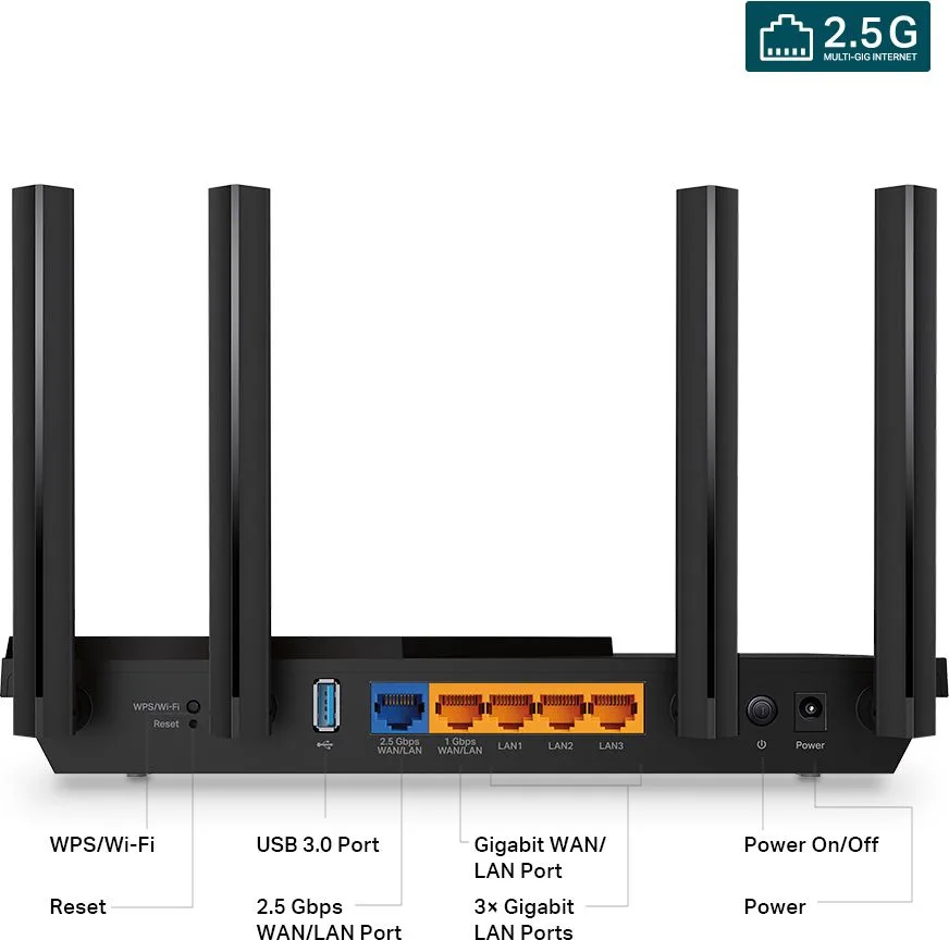 TP-LINK Router Archer AX55 Pro, WiFi 6, 3Gbps AX3000, Dual Band, V.1.0 — εικόνα 3
