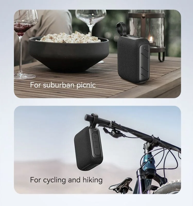 USAMS φορητό ηχείο YX015, 5W, Bluetooth, 1200mAh, μαύρο — εικόνα 4