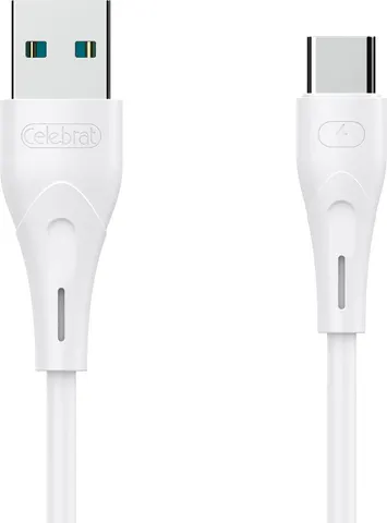 CELEBRAT καλώδιο USB-C σε USB CB-18T, 3A, 480Mbps, 1m, λευκό