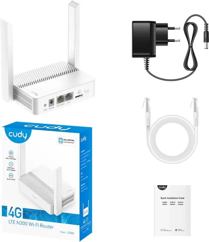 Cudy LT300_EU N300 Wi-Fi 4G LTE Router, Mimo — εικόνα 2