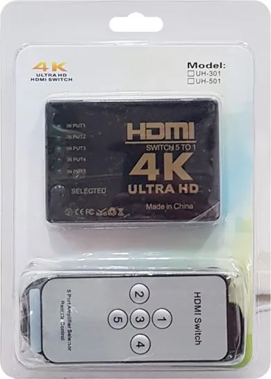 POWERTECH HDMI amplifier switch PTH-052 με τηλεχειριστήριο, 5 σε 1, 4K — εικόνα 5