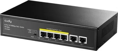 Cudy FS1006P 4+2Port 10/100M Poe+ Switch, 60W