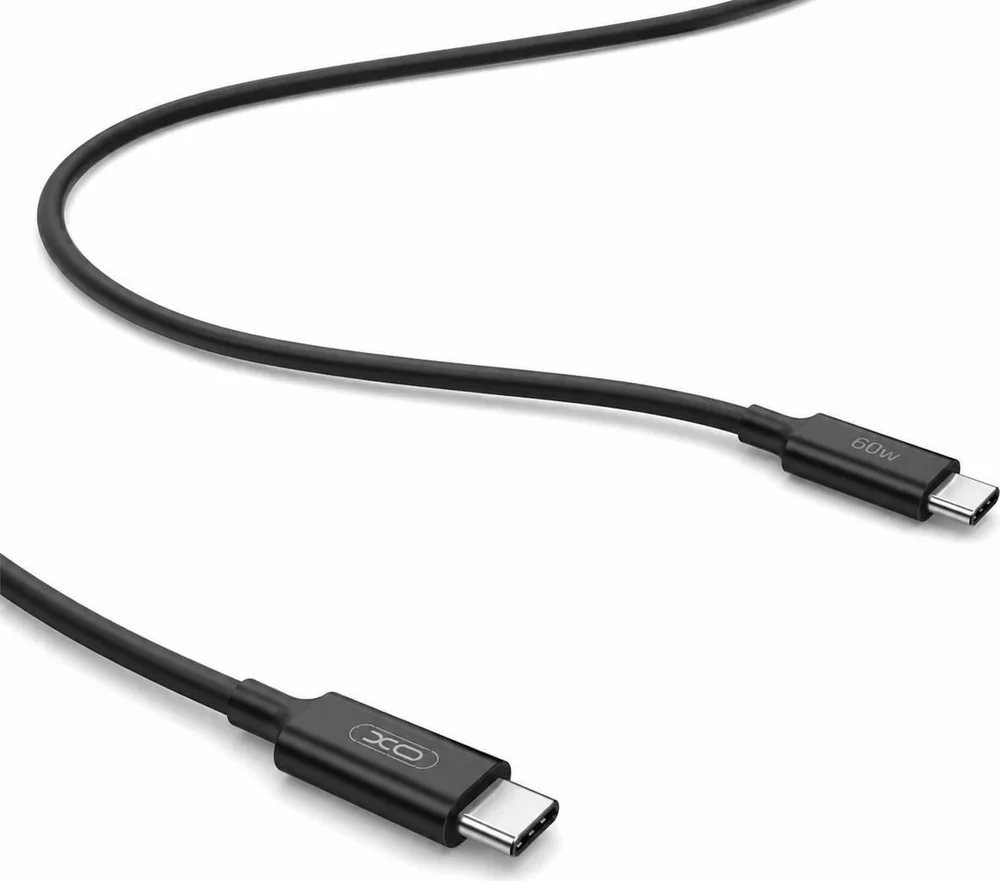 XO NB-Q307, Ultra-Thin, καλώδιο ΓΡΗΓΟΡΗΣ φόρτισης, Type-C ΣΕ Type-C, 60W, μαύρο — εικόνα 2