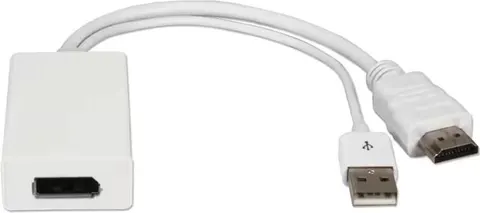 POWERTECH αντάπτορας HDMI σε DisplayPort CAB-H162, USB, 4K, λευκός