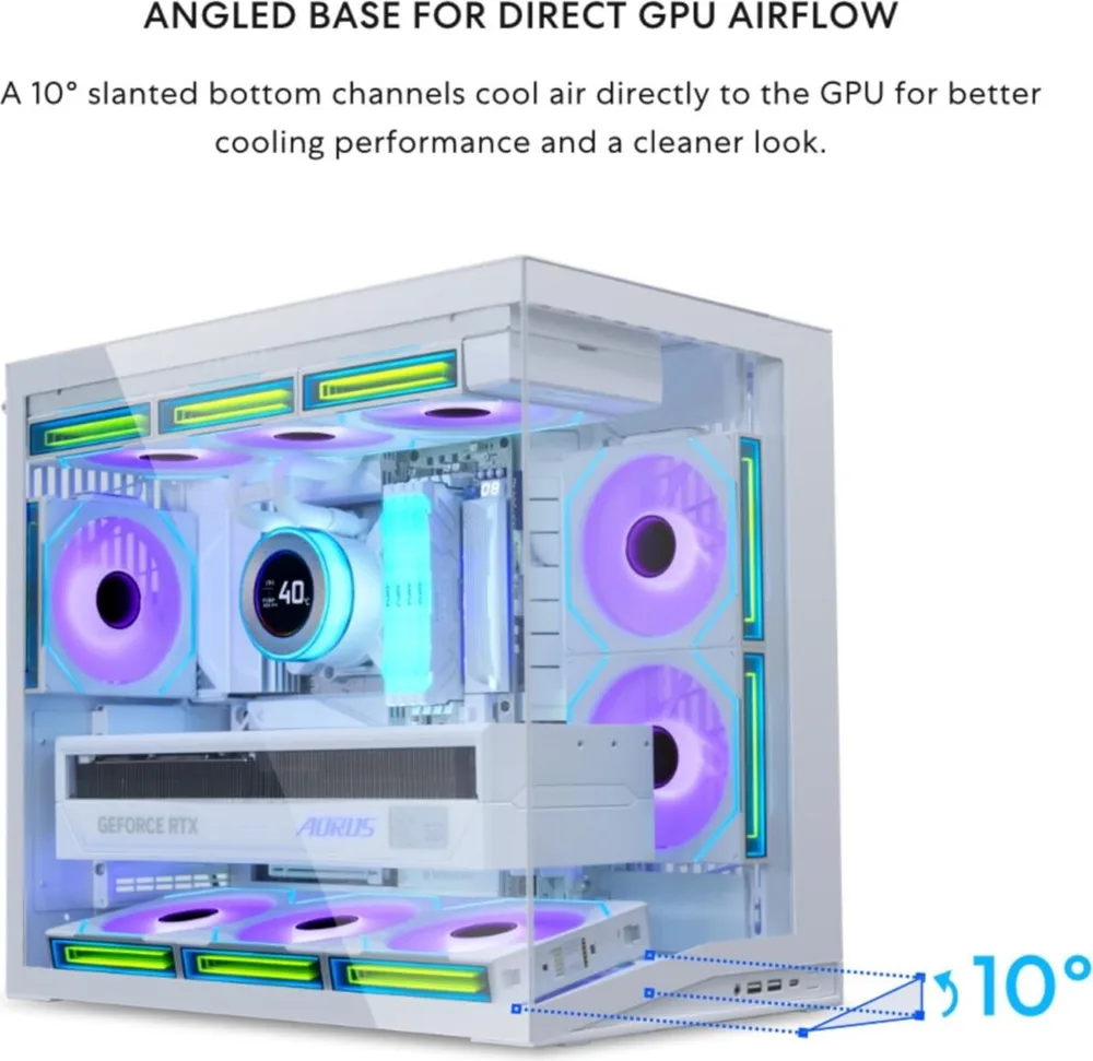 LIAN LI O11D Mini V2 White - ATX PC Gaming Case - Improved Airflow - GPU Support Bracket — εικόνα 3