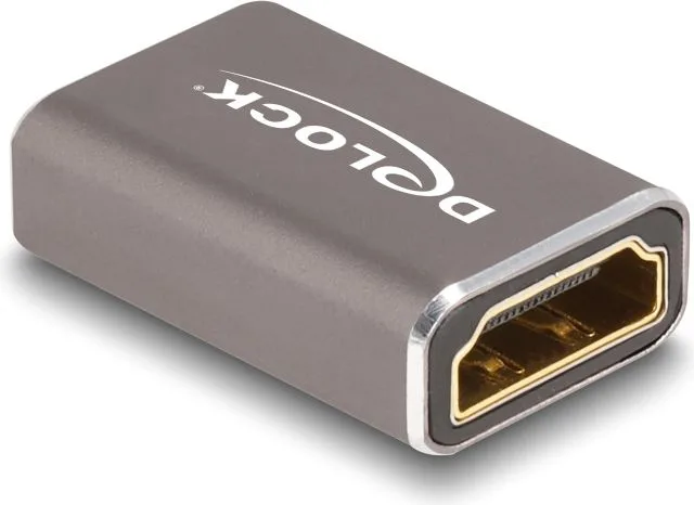 DELOCK αντάπτορας HDMI 60078 με Ethernet, 8K/60Hz, μεταλλικός, γκρι — εικόνα 2
