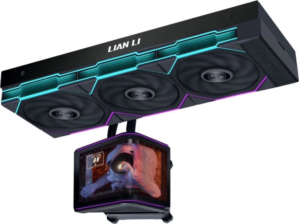 LIAN LI HydroShift II OLED Curved 360TL - 360mm AIO Water Cooling - 6.67" 2Κ Display - Black — εικόνα 3
