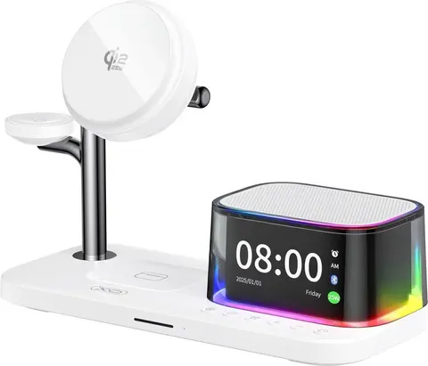 XO CX045 βάση ΣΤΗΡΙΞΗΣ με φόρτιση 5 ΣΕ 1, 25W, με ΡΟΛΟΙ, λευκό