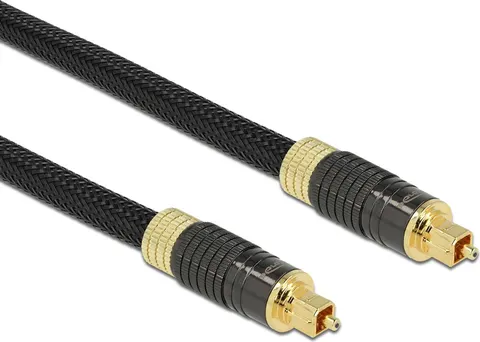 DELOCK καλώδιο ήχου Toslink 86594, gold plated, 3m, μαύρο