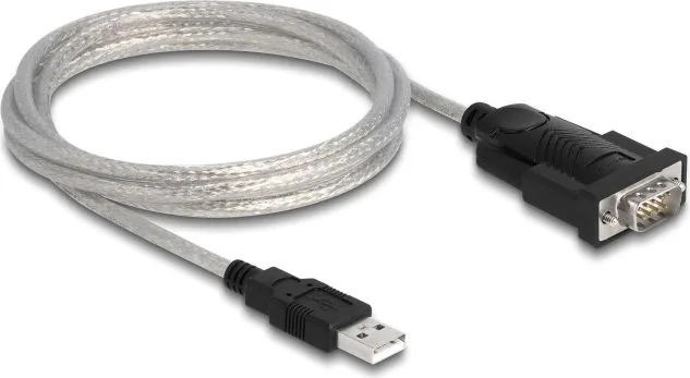 DELOCK καλώδιο USB σε RS-232 DB9 61314 με αντάπτορα DB25, 1.8m, μαύρο — εικόνα 2