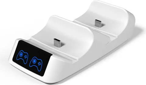 ROAR βάση φόρτισης gamepad RR-0019 για 2x PS5 DualSense, λευκή
