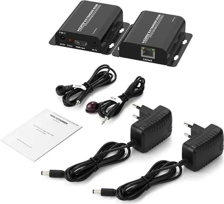 POWERTECH HDMI video extender CAB-H148 μέσω καλωδίου RJ45, 1080p, 60m — εικόνα 3