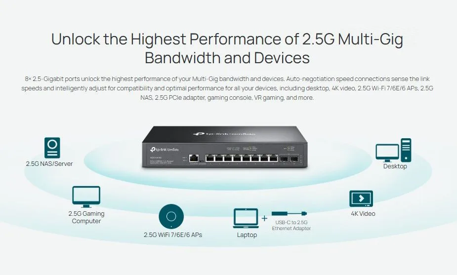 TP-LINK L2+ managed switch SG3210X-M2, 8x 2.5Gbps θύρες, V1.0 — εικόνα 3