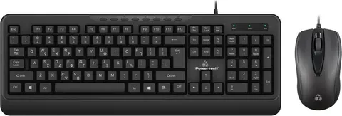 POWERTECH set ποντίκι & πληκτρολόγιο PT-1067, ενσύρματο, 1000DPI, μαύρο